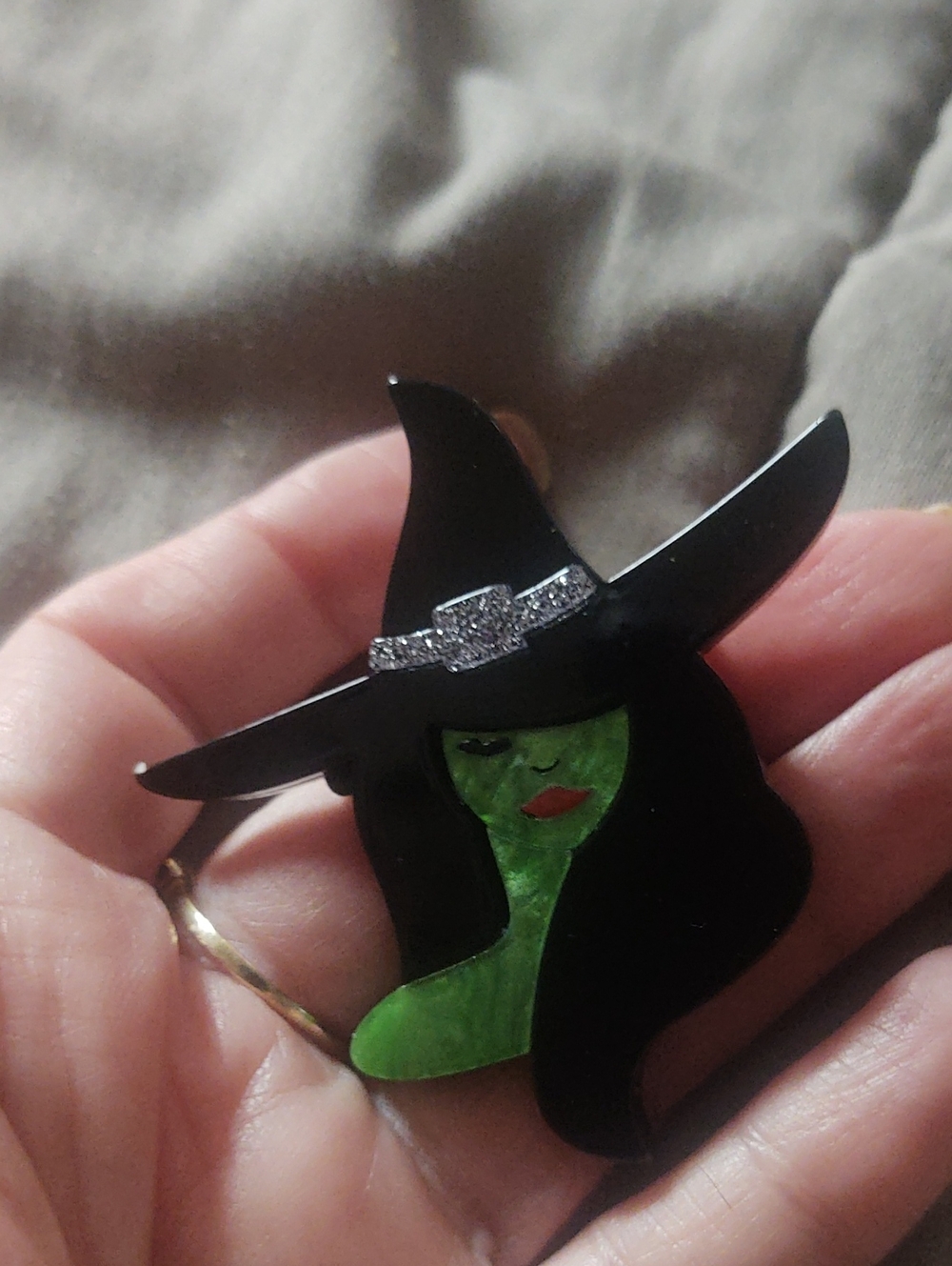Acrylic Witch Brooch - Picture 2 of 4
